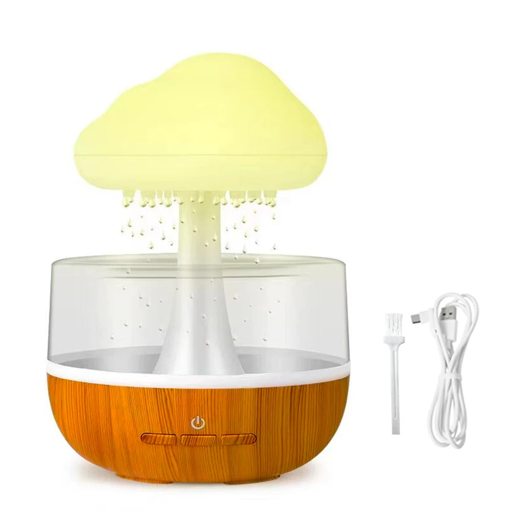 Rain Cloud Humidifier Water Drip 7 Color Night Light 500ml Cool Mist Ultrasonic Aromatherapy Essential Oil Diffuser for Bedroom